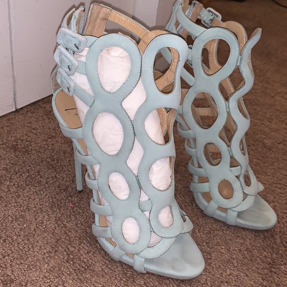 Giuseppe Zanotti blue Aqua cage heels - Picture 2 of 4